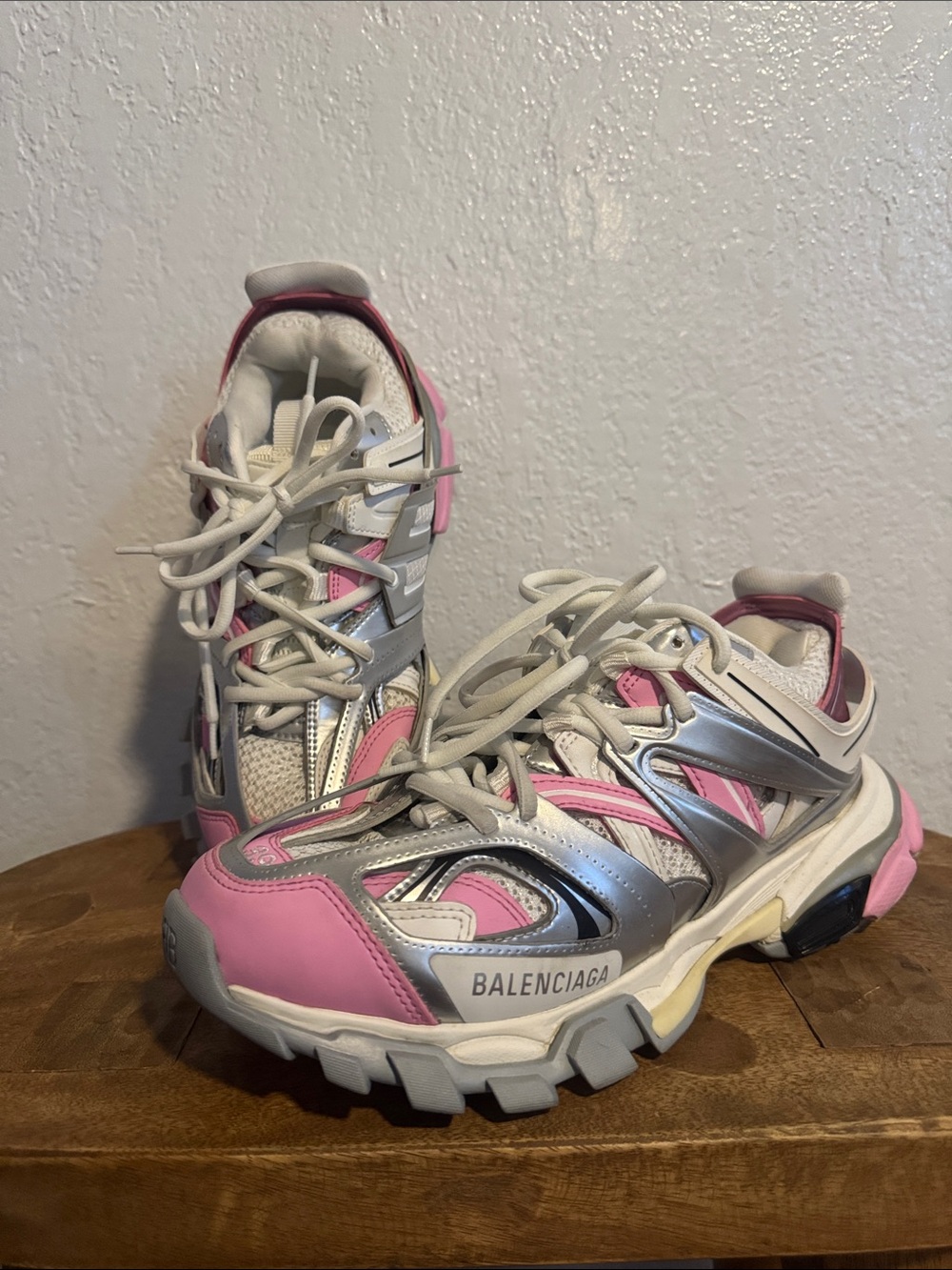 Balenciaga Ballet Pink, Silver & White Women's Track Sneakers. EUR 39 USA 9